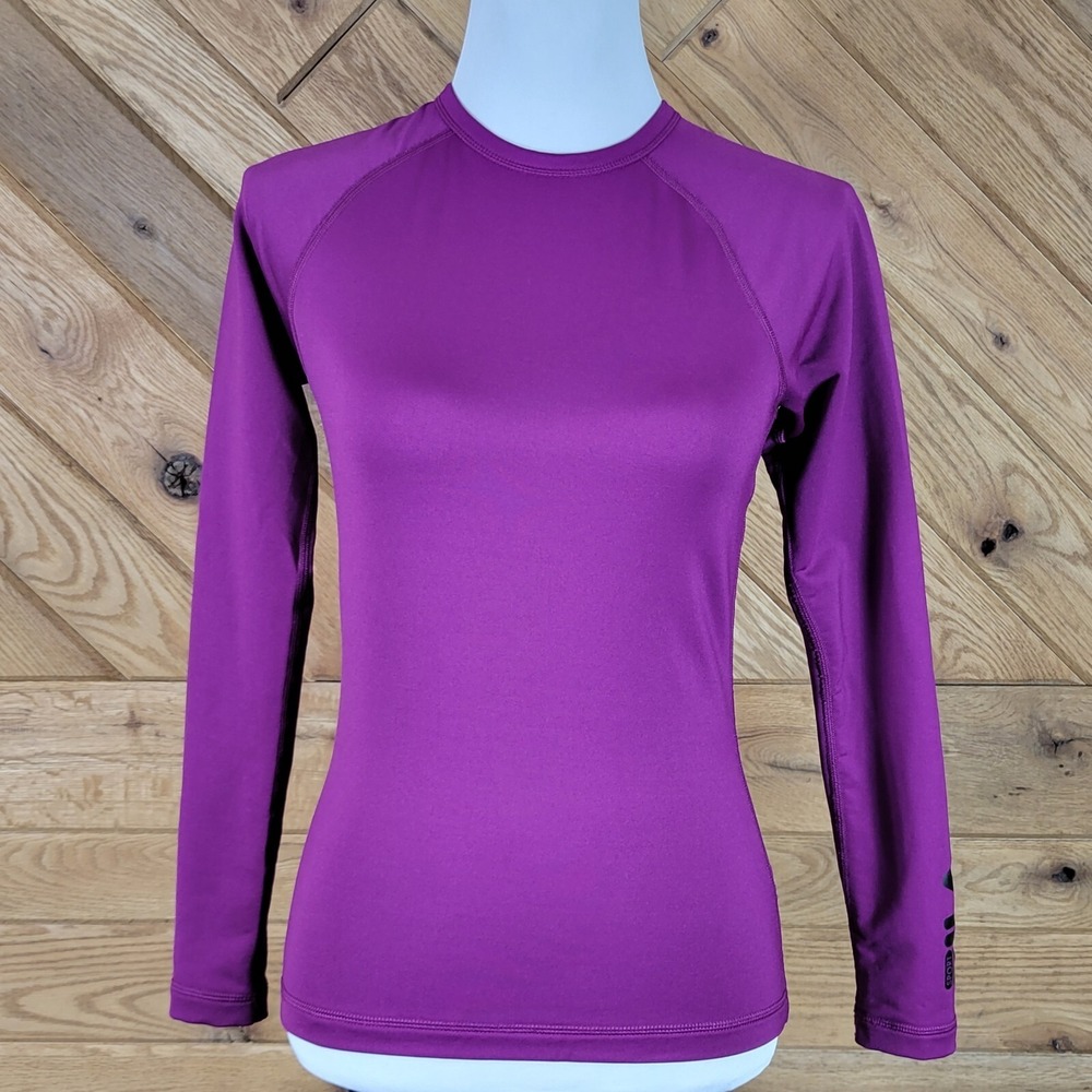 Fila Sports Womens Shirt Athletic Crew Neck Long Sleeve Solid Purple Size XS